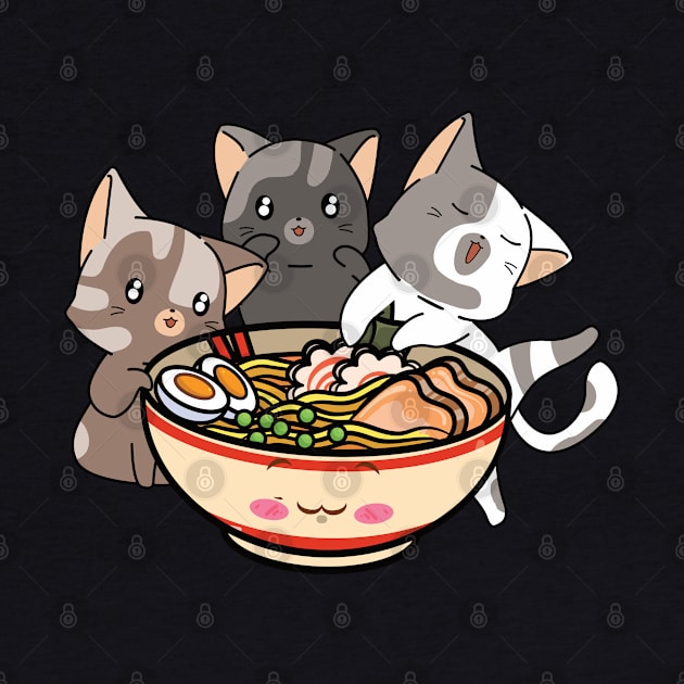 Ramen And Cats Fan Ramen Noodles Noodle Soup by WoollyWonder